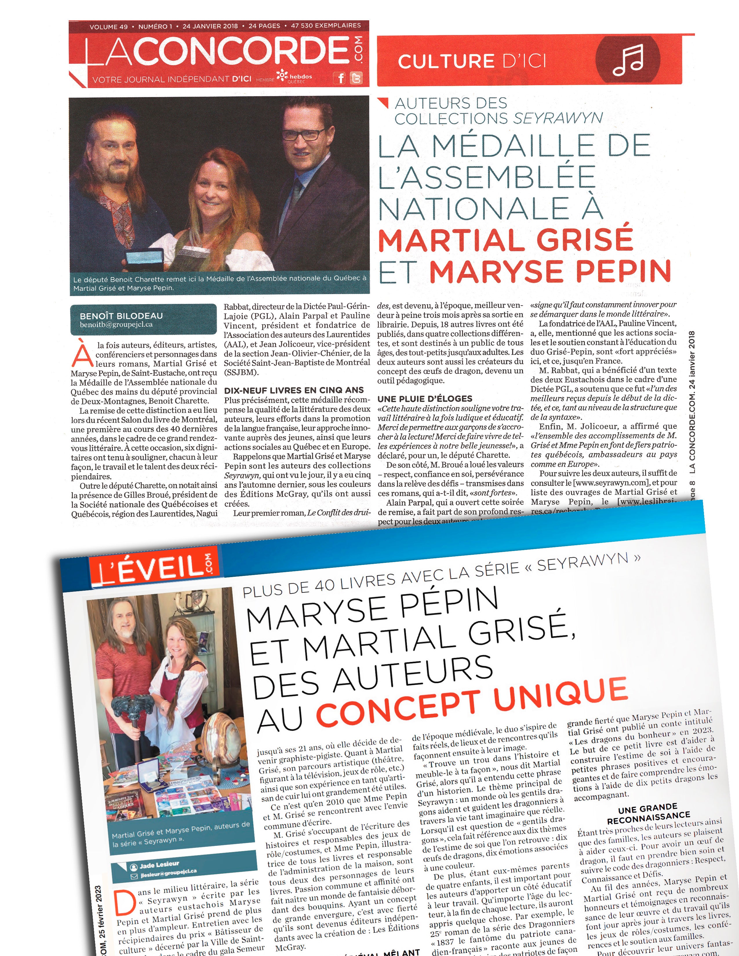 Presse-MartialGrise_MarysePepin-Seyrawyn-page_MedailleASSNAT-ConceptUnique